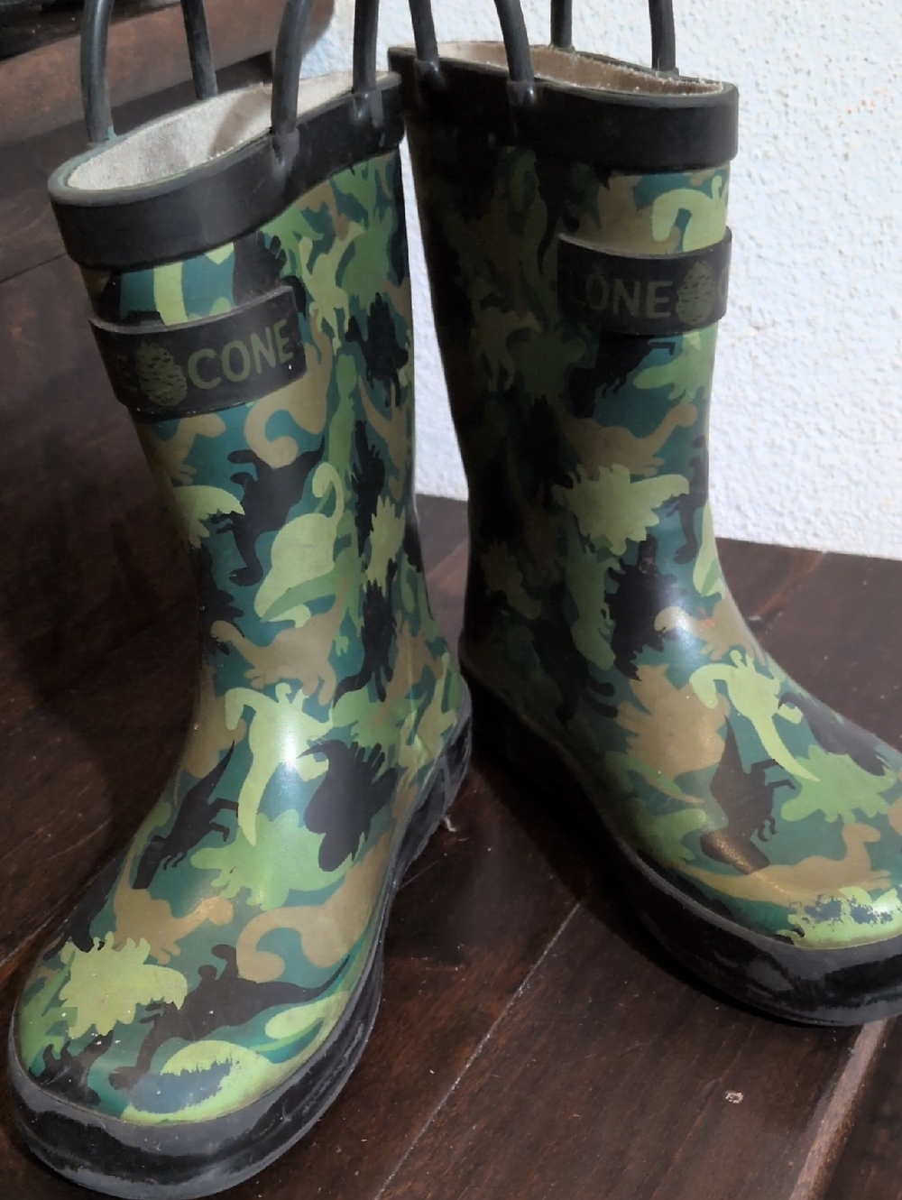 Kids Dinosaur Camo Rain Boots - Green Camouflage